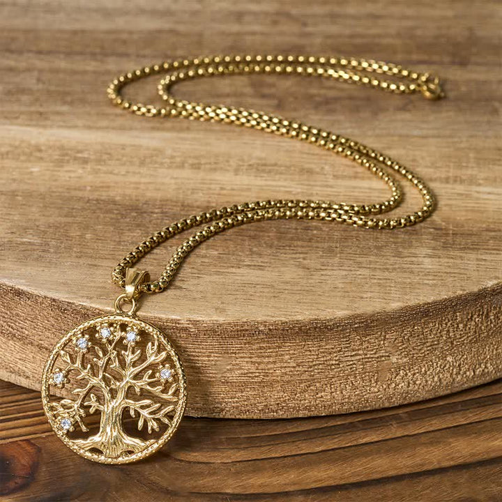 Buddha Stones 生命の樹チタン鋼製クリエーションネックレスペンダント - image 9