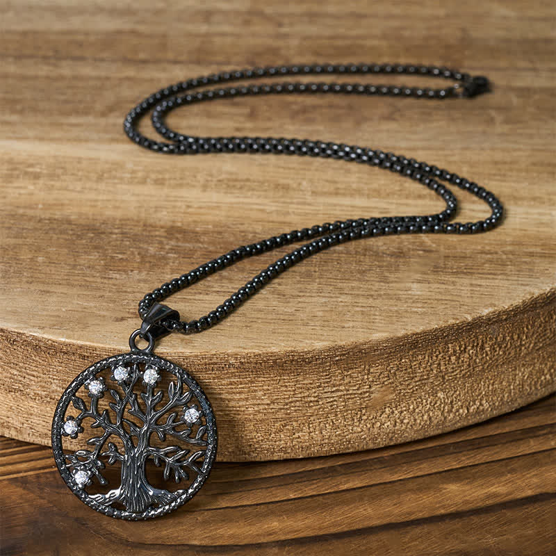 Buddha Stones 生命の樹チタン鋼製クリエーションネックレスペンダント - image 15