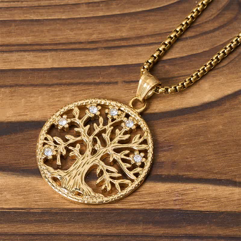 Buddha Stones 生命の樹チタン鋼製クリエーションネックレスペンダント - image 10
