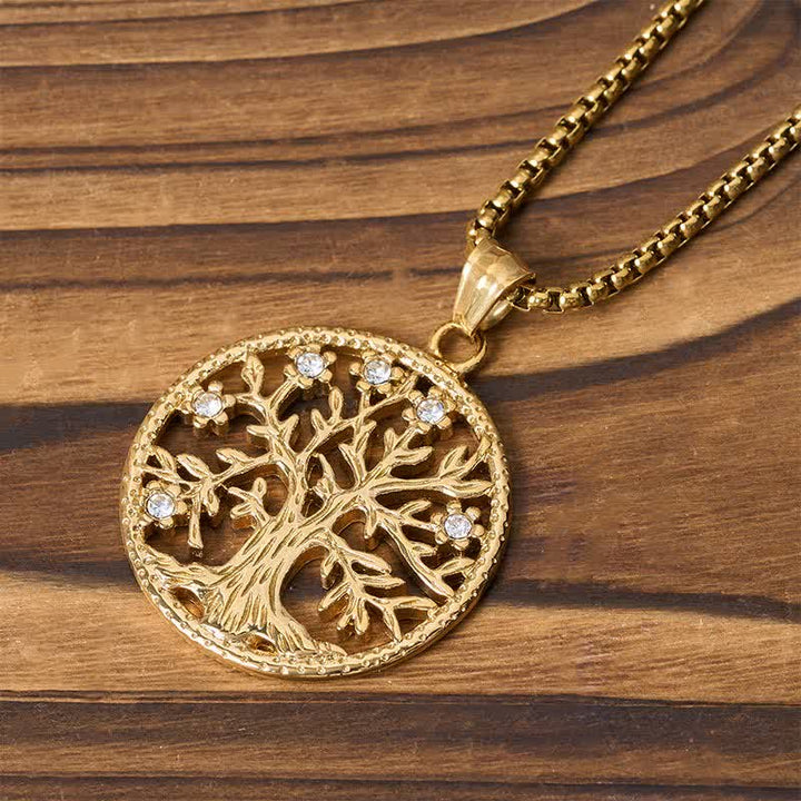 Buddha Stones 生命の樹チタン鋼製クリエーションネックレスペンダント - image 10