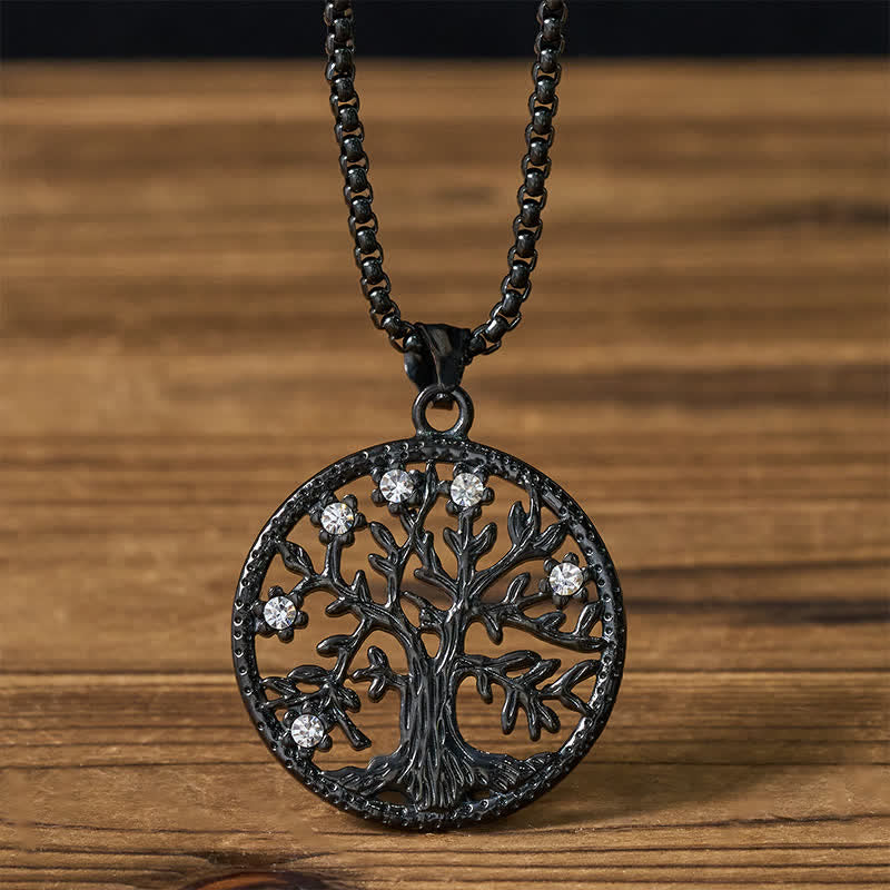 Buddha Stones 生命の樹チタン鋼製クリエーションネックレスペンダント - ブラック 生命の樹 - image 14