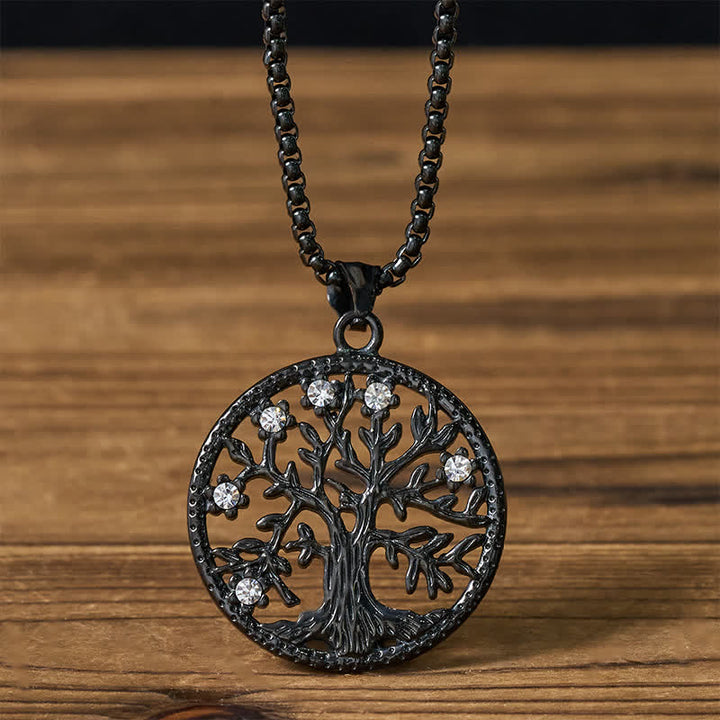 Buddha Stones 生命の樹チタン鋼製クリエーションネックレスペンダント - ブラック 生命の樹 - image 14