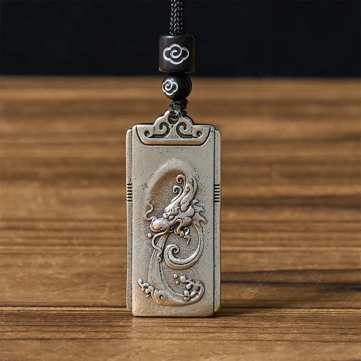 Buddha Stones 銅メッキのシルバードラゴンロープの強さを象徴するネックレスペンダント - ドラゴン - image 0
