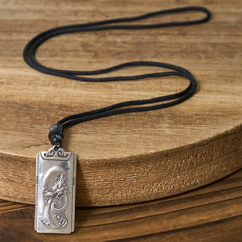 Buddha Stones 銅メッキのシルバードラゴンロープの強さを象徴するネックレスペンダント - image 2