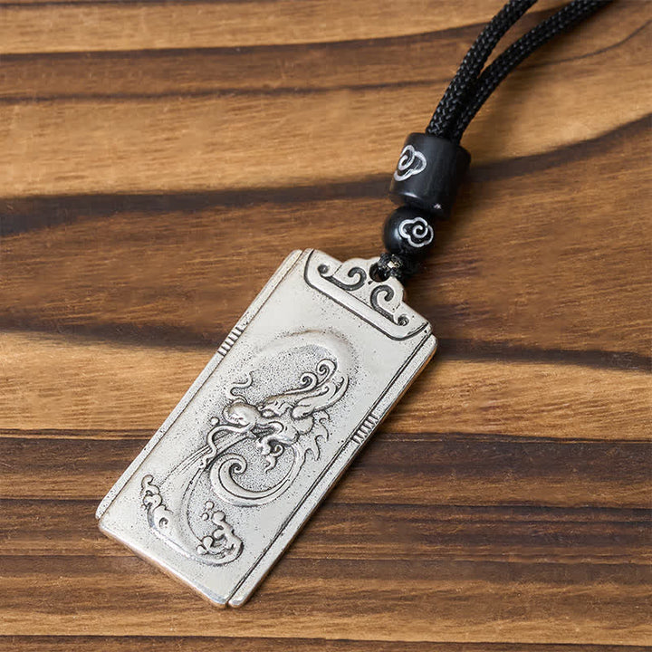 Buddha Stones 銅メッキのシルバードラゴンロープの強さを象徴するネックレスペンダント - image 3