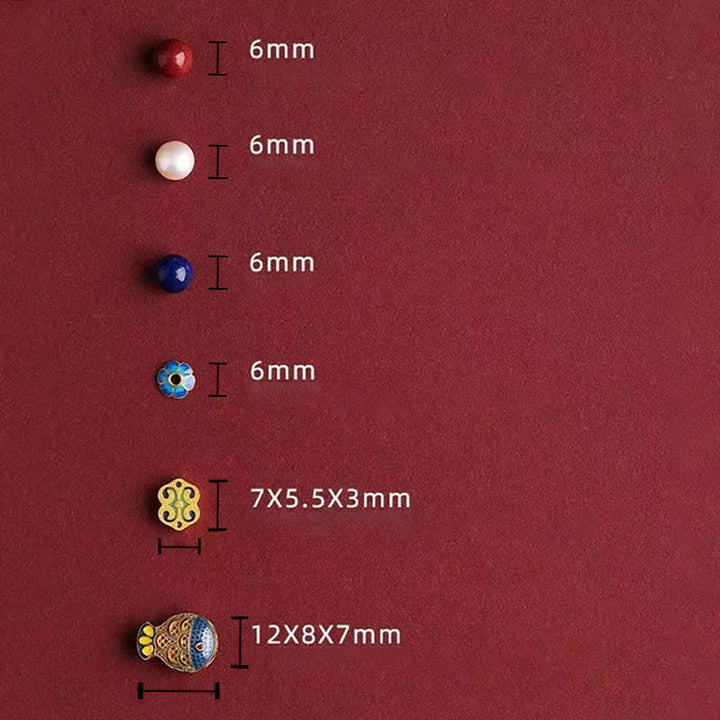 Buddha Stones 辰砂（ラピスラズリ）鯉如意雲チャーム良縁祈願ビーズブレスレット - image 11