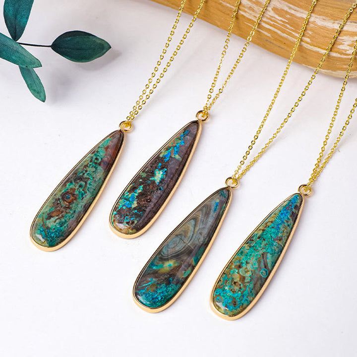 Buddha Stones 天然石 海底堆積物 ジャスパー アゲート ティアドロップ型 保護ネックレスペンダント - image 2