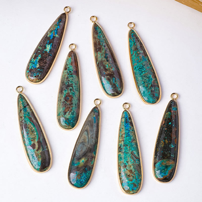 Buddha Stones 天然石 海底堆積物 ジャスパー アゲート ティアドロップ型 保護ネックレスペンダント - image 7