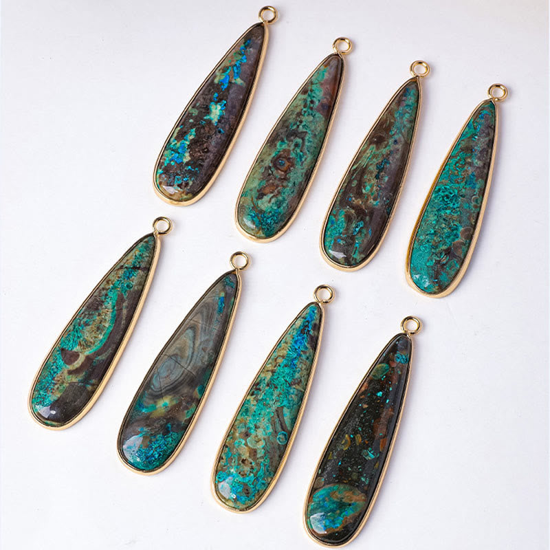 Buddha Stones 天然石 海底堆積物 ジャスパー アゲート ティアドロップ型 保護ネックレスペンダント - image 9