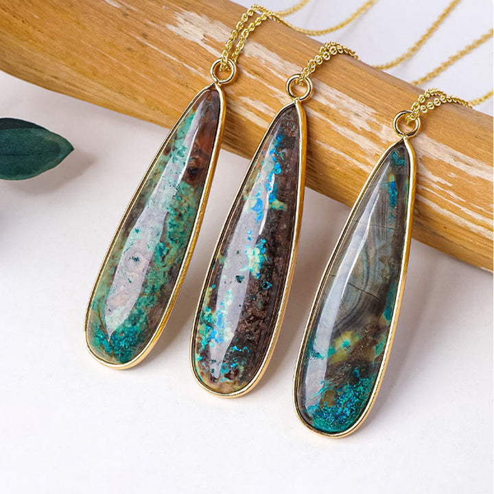 Buddha Stones 天然石 海底堆積物 ジャスパー アゲート ティアドロップ型 保護ネックレスペンダント - image 3