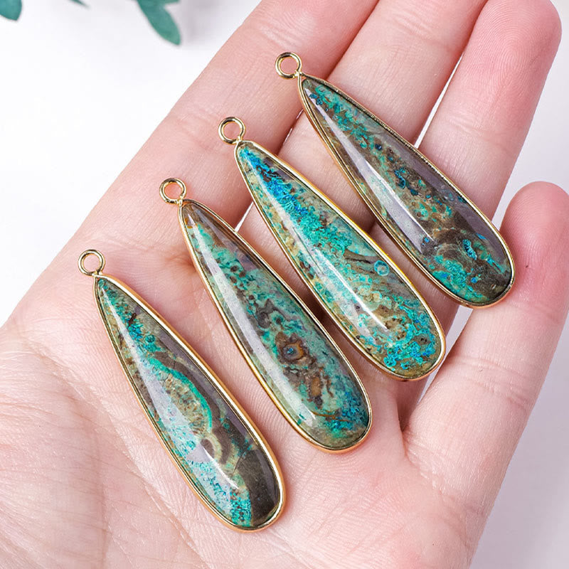 Buddha Stones 天然石 海底堆積物 ジャスパー アゲート ティアドロップ型 保護ネックレスペンダント - image 11
