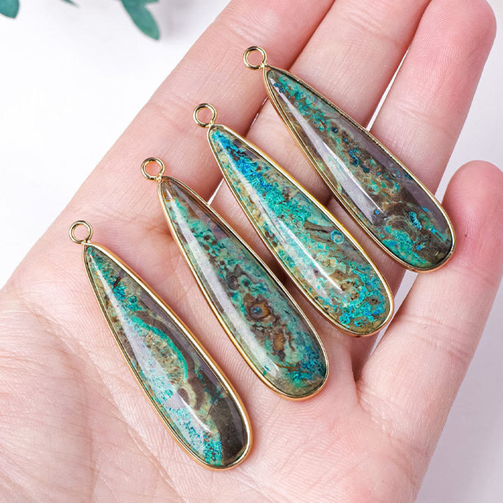 Buddha Stones 天然石 海底堆積物 ジャスパー アゲート ティアドロップ型 保護ネックレスペンダント - image 11