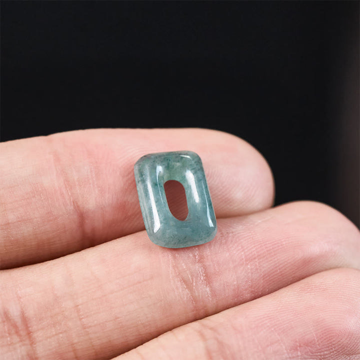 Buddha Stones ミニスクエアグリーンジェイドアバンダンスネックレスペンダント - image 10