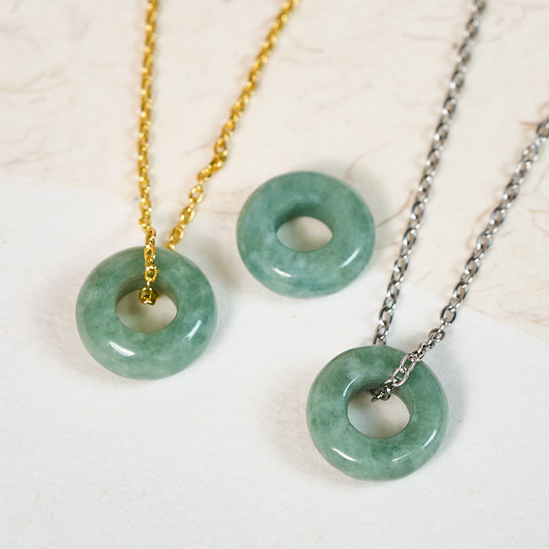 Buddha Stones グリーンジェイドの平和のお守りチャームそろばん幸運ネックレスペンダント - image 0