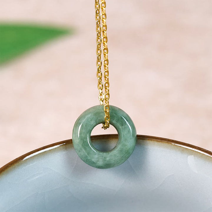 Buddha Stones グリーンジェイドの平和のお守りチャームそろばん幸運ネックレスペンダント - image 2