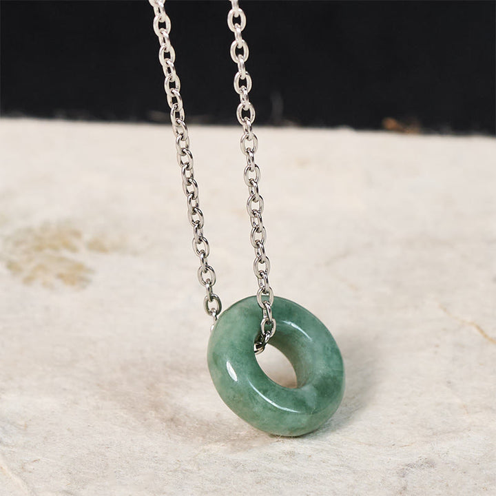 Buddha Stones グリーンジェイドの平和のお守りチャームそろばん幸運ネックレスペンダント - 天然翡翠（色やサイズは個体差があります） - 銀 - image 8
