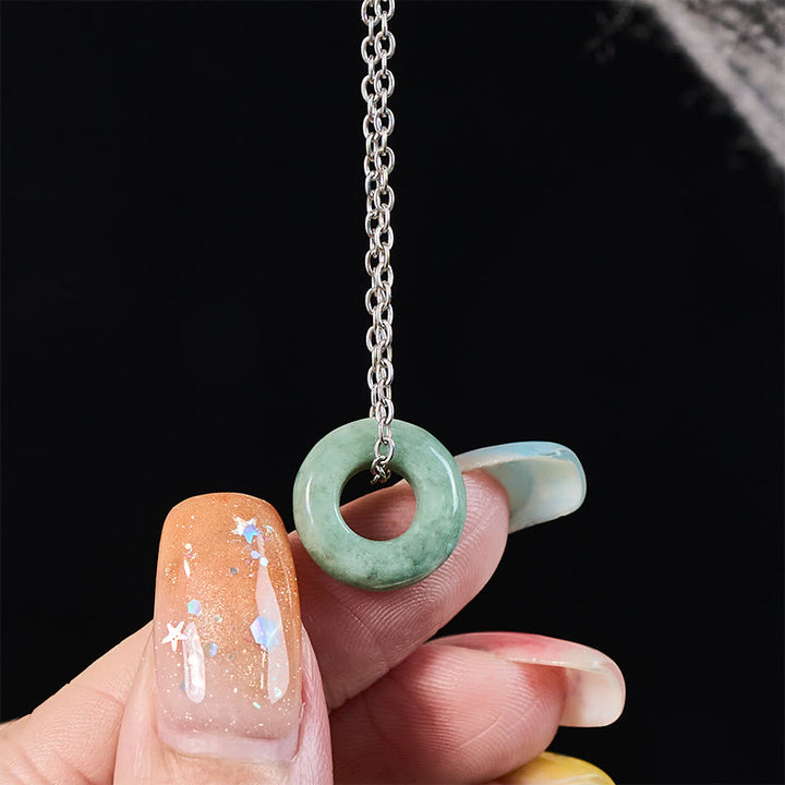 Buddha Stones グリーンジェイドの平和のお守りチャームそろばん幸運ネックレスペンダント - image 14