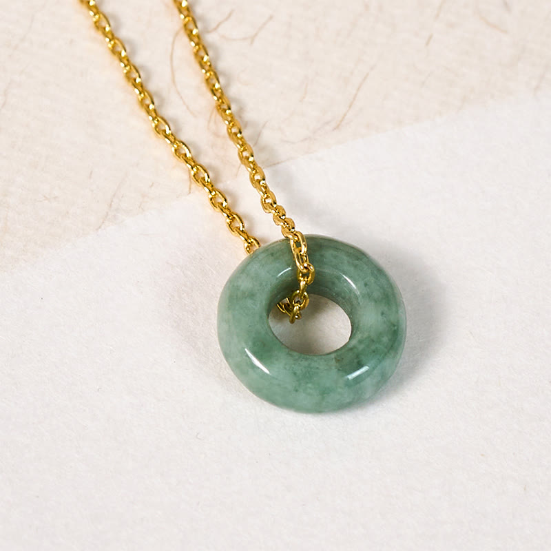 Buddha Stones グリーンジェイドの平和のお守りチャームそろばん幸運ネックレスペンダント - image 3