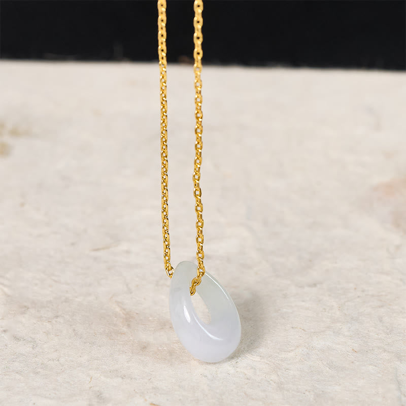 Buddha Stones 水滴型白翡翠幸運ネックレスペンダント - image 3