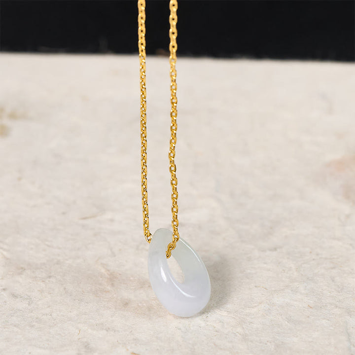 Buddha Stones 水滴型白翡翠幸運ネックレスペンダント - image 3