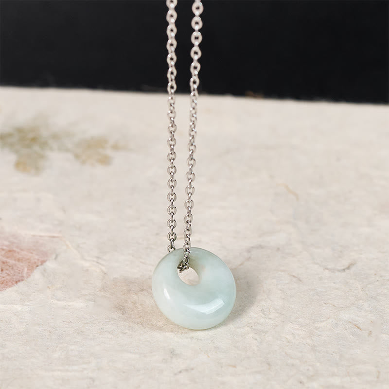 Buddha Stones 丸型バックル付き翡翠の幸運ネックレスペンダント - image 9