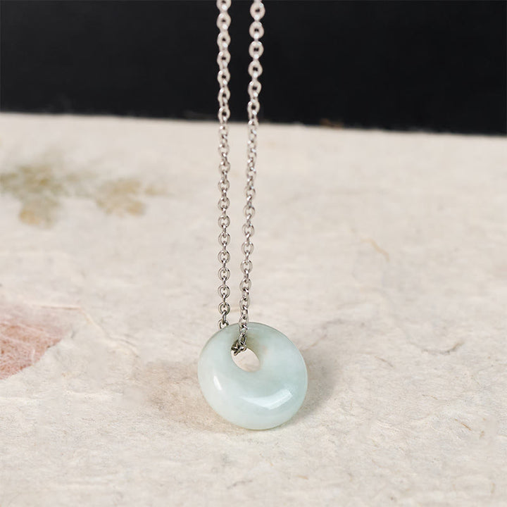 Buddha Stones 丸型バックル付き翡翠の幸運ネックレスペンダント - image 9