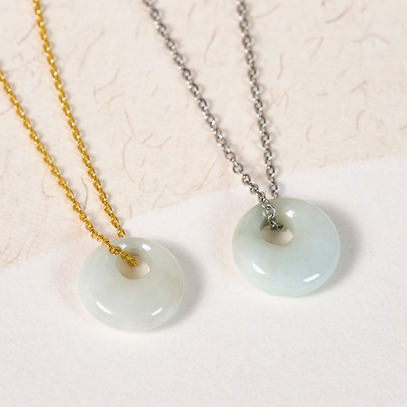 Buddha Stones 丸型バックル付き翡翠の幸運ネックレスペンダント - image 15