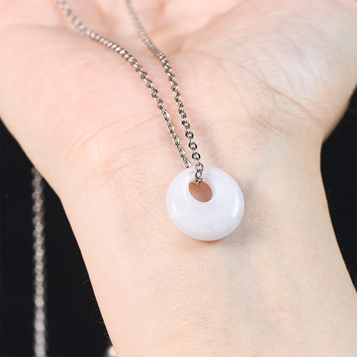 Buddha Stones 丸型バックル付き翡翠の幸運ネックレスペンダント - image 11