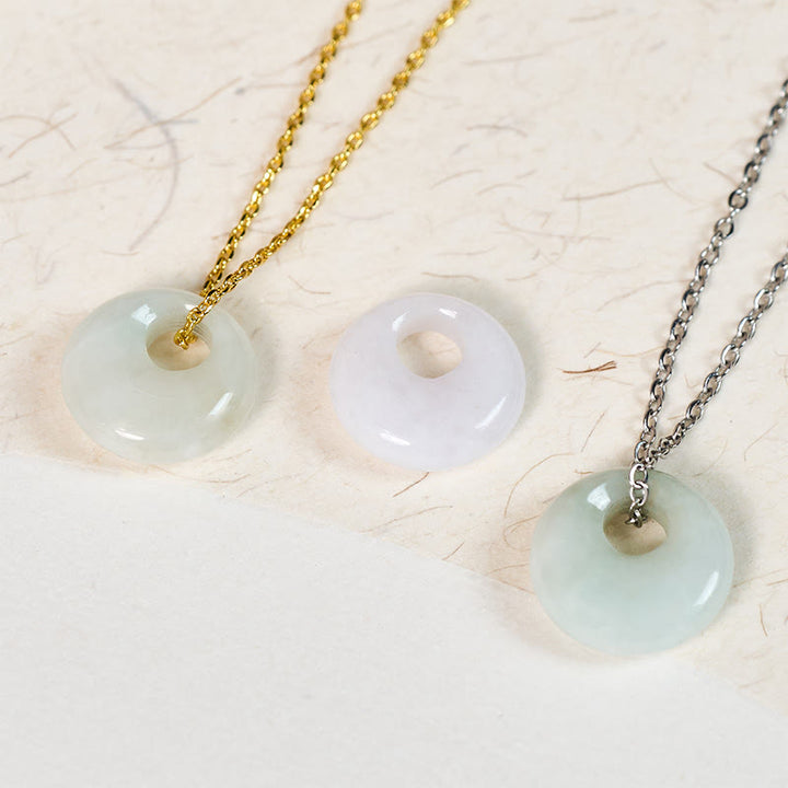Buddha Stones 丸型バックル付き翡翠の幸運ネックレスペンダント - image 14