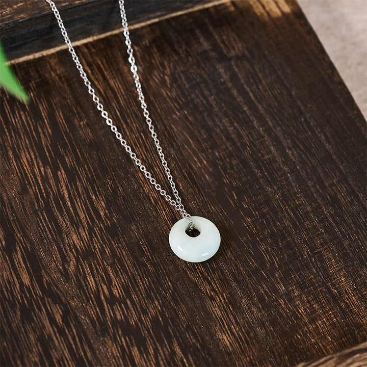 Buddha Stones 丸型バックル付き翡翠の幸運ネックレスペンダント - image 10