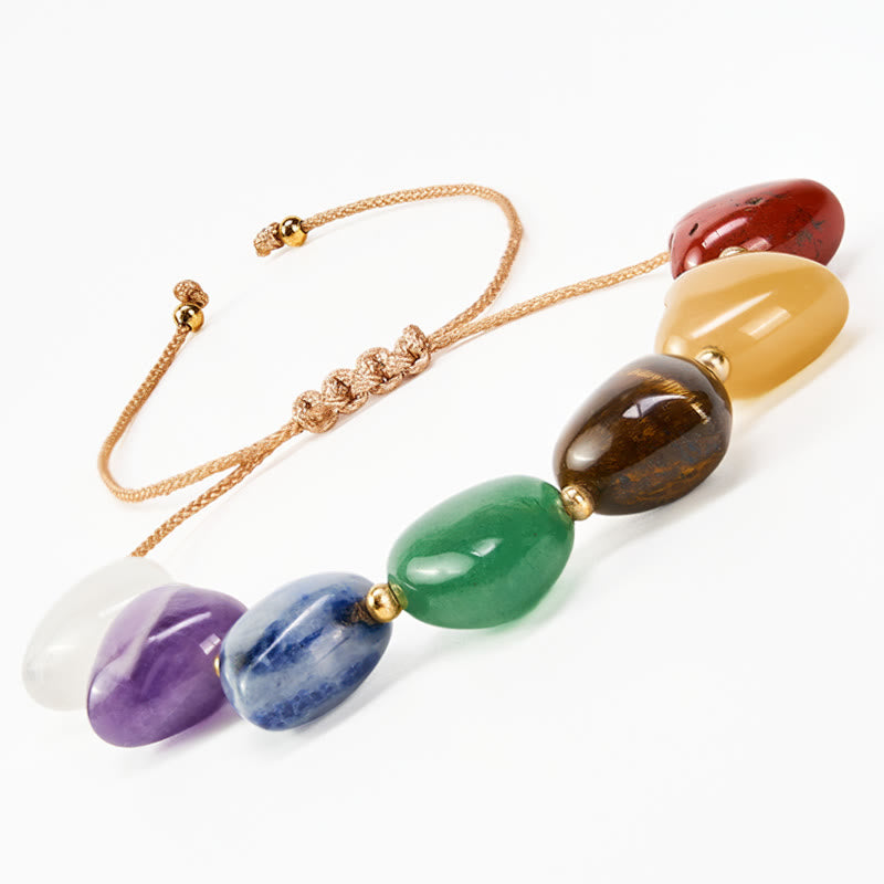 Buddha Stones ラブハート レッドアゲート アメジスト グリーンアベンチュリン カラフルクリスタル 自信 編み込みブレスレット - image 3