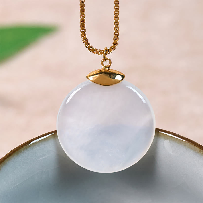 Buddha Stones 丸いシャコガイの石の静けさをモチーフにしたネックレスペンダント - image 3