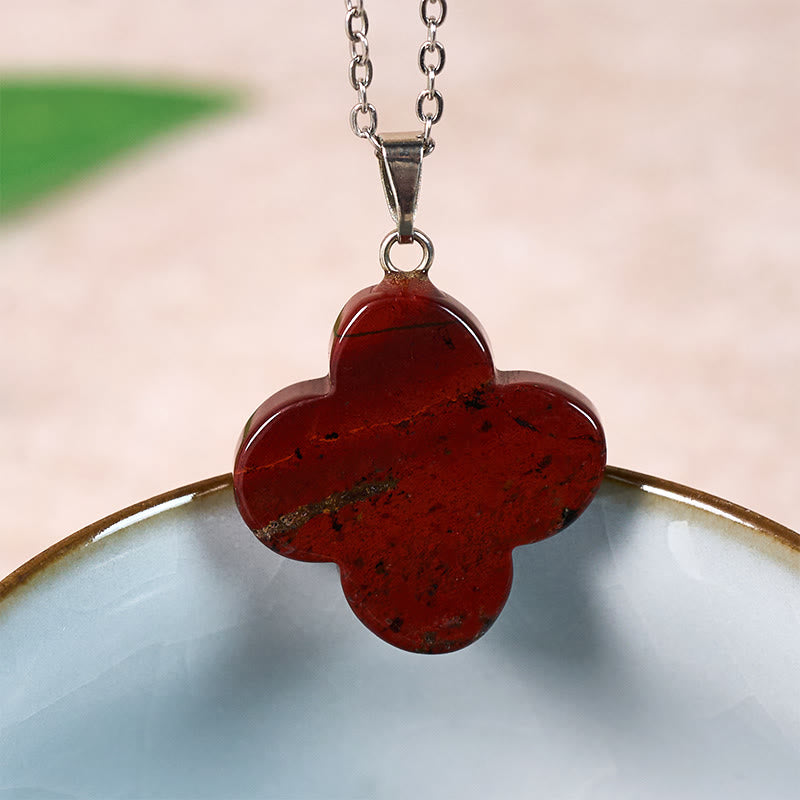 Buddha Stones 様々なクリスタルグリーンアベンチュリン、ブラックオブシディアン、タイガーアイ、梅の花の幸運ネックレスペンダント - レッドジャスパー（天然石 - 若干の不規則性あり） - image 26