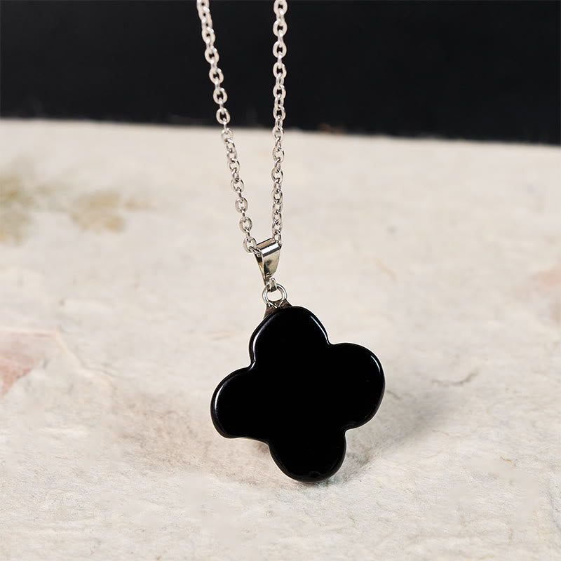 Buddha Stones 様々なクリスタルグリーンアベンチュリン、ブラックオブシディアン、タイガーアイ、梅の花の幸運ネックレスペンダント - image 8