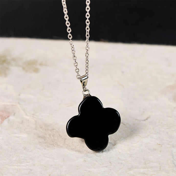 Buddha Stones 様々なクリスタルグリーンアベンチュリン、ブラックオブシディアン、タイガーアイ、梅の花の幸運ネックレスペンダント - image 8