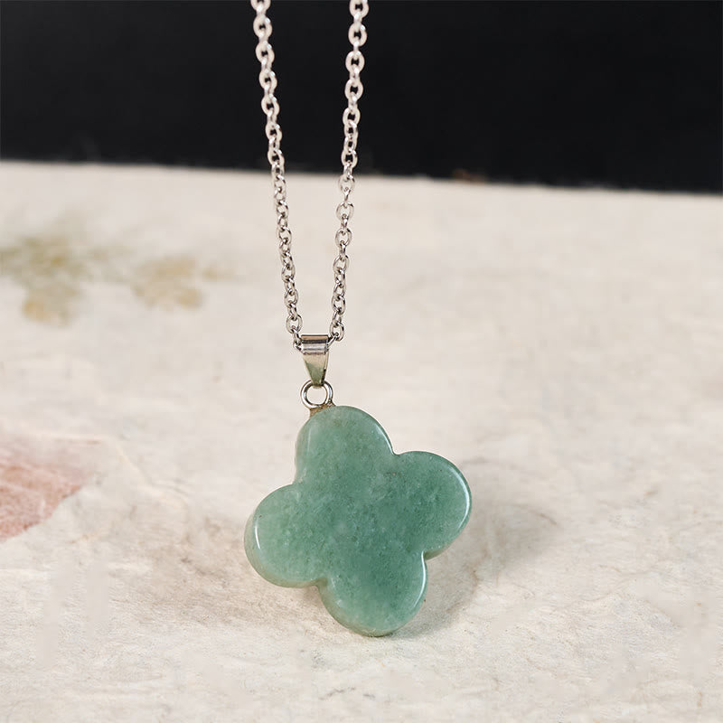 Buddha Stones 様々なクリスタルグリーンアベンチュリン、ブラックオブシディアン、タイガーアイ、梅の花の幸運ネックレスペンダント - image 1