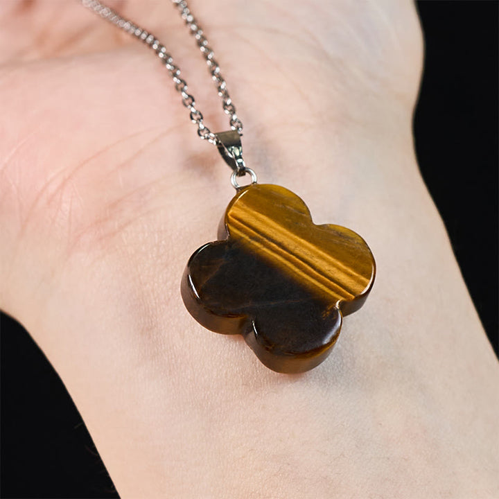 Buddha Stones 様々なクリスタルグリーンアベンチュリン、ブラックオブシディアン、タイガーアイ、梅の花の幸運ネックレスペンダント - image 16