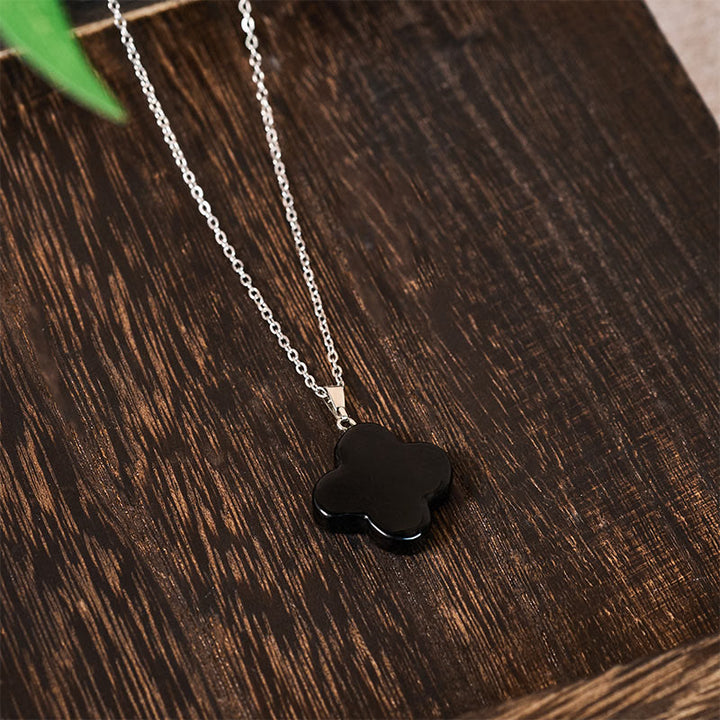 Buddha Stones 様々なクリスタルグリーンアベンチュリン、ブラックオブシディアン、タイガーアイ、梅の花の幸運ネックレスペンダント - image 11