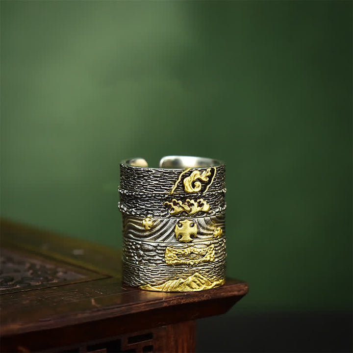 Buddha Stones エベレスト・ガルーダ銅製調節可能知恵の指輪 - image 15