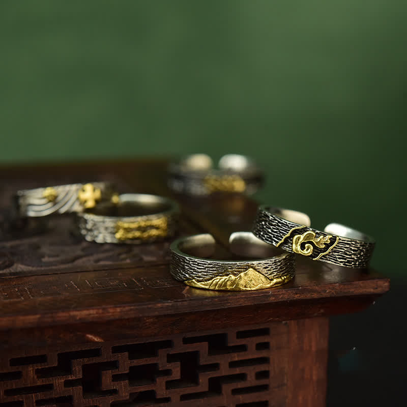 Buddha Stones エベレスト・ガルーダ銅製調節可能知恵の指輪 - image 4