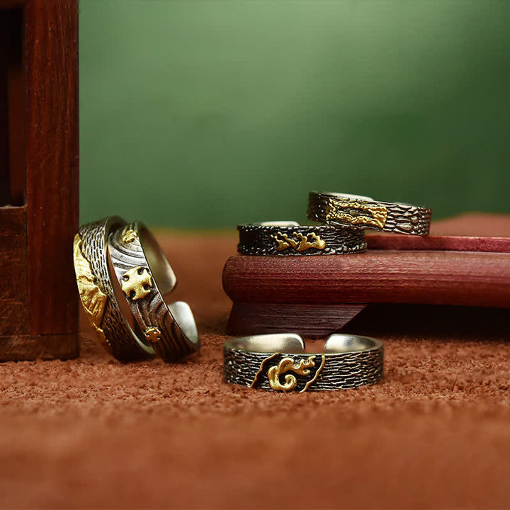 Buddha Stones エベレスト・ガルーダ銅製調節可能知恵の指輪 - image 14