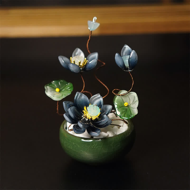 Buddha Stones 蓮の花びらの植木鉢　手作り　心豊かな暮らしの装飾 - image 1