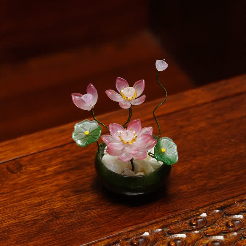 Buddha Stones 蓮の花びらの植木鉢　手作り　心豊かな暮らしの装飾 - ディープピンク - image 7