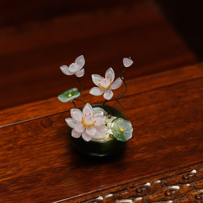 Buddha Stones 蓮の花びらの植木鉢　手作り　心豊かな暮らしの装飾 - ライトピンク - image 8