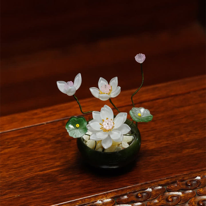 Buddha Stones 蓮の花びらの植木鉢　手作り　心豊かな暮らしの装飾 - 白 - image 6