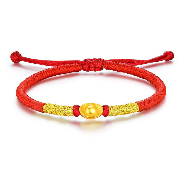 Buddha Stones 元宝紅糸赤紐縁起幸運ブレスレット - image 3