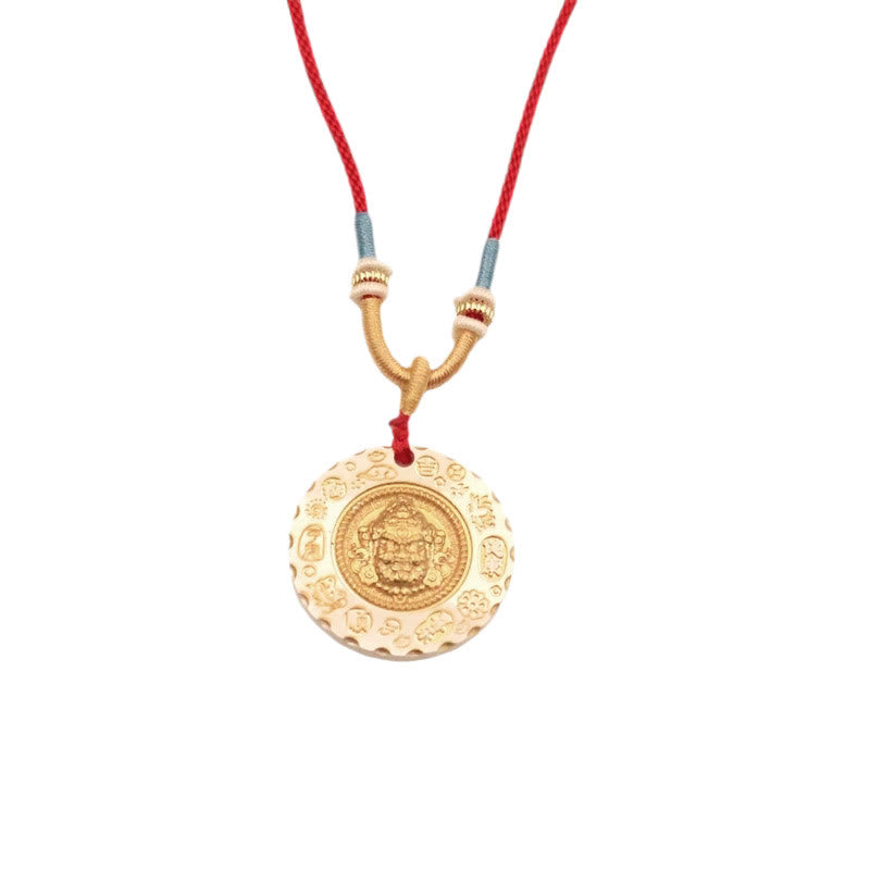 Buddha Stones チベットの黄色いジャンバラ富の神合金製守護ネックレスペンダント - image 10