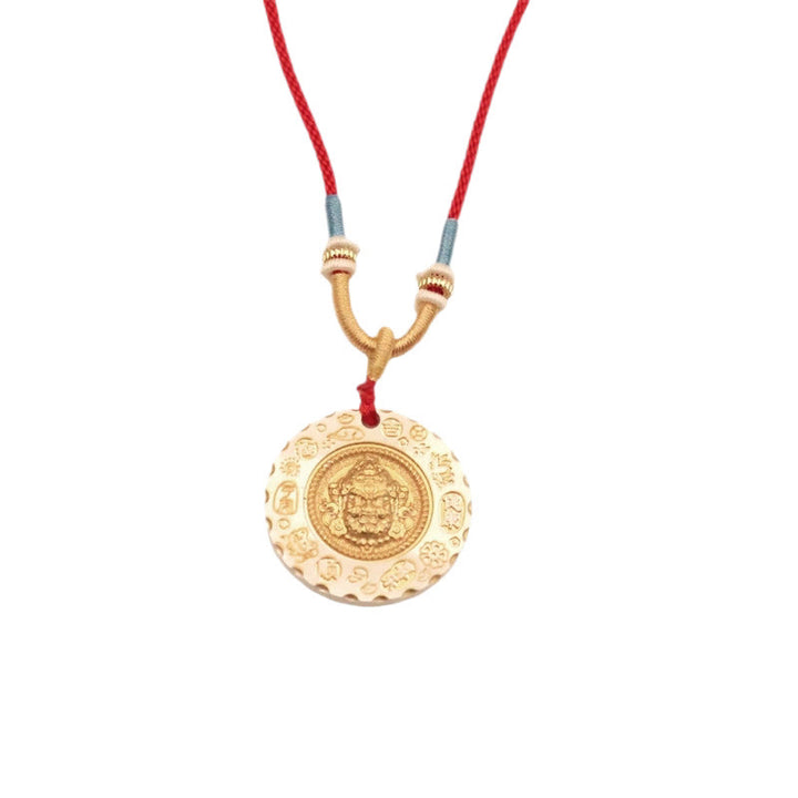 Buddha Stones チベットの黄色いジャンバラ富の神合金製守護ネックレスペンダント - image 10