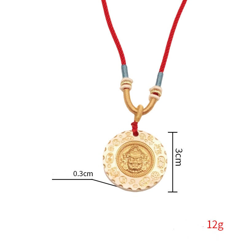 Buddha Stones チベットの黄色いジャンバラ富の神合金製守護ネックレスペンダント - image 9