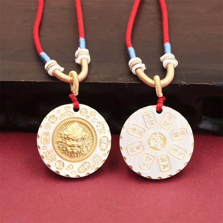 Buddha Stones チベットの黄色いジャンバラ富の神合金製守護ネックレスペンダント - image 3